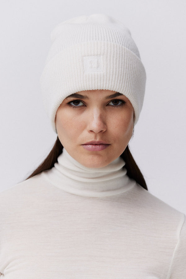 Prinz Berlin Kaschmir Beanie Classic Knit Off-White Online