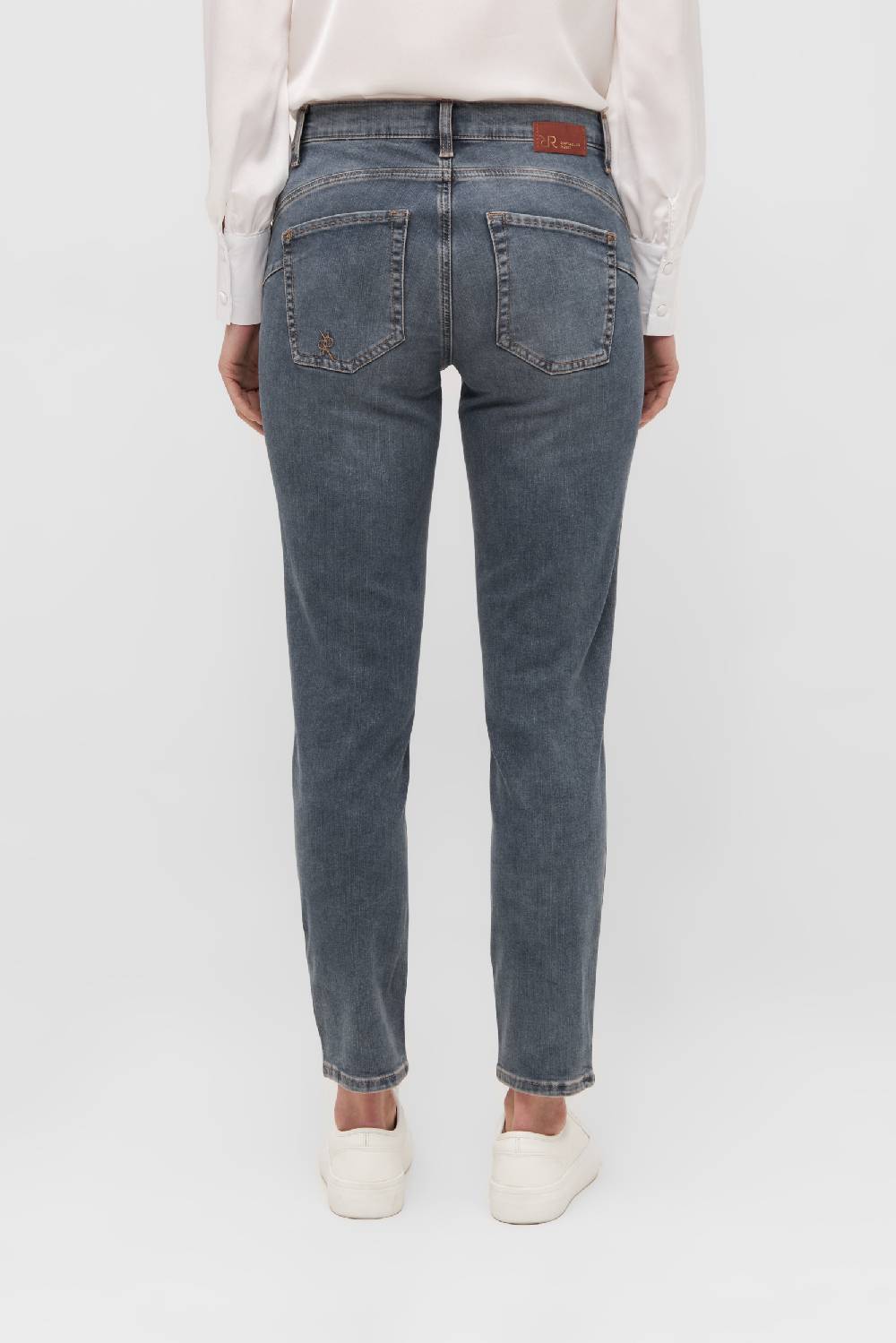 Raffaello Rossi 5-Pocket Slim lang Low Waist grau: SUZY Sonderangebot