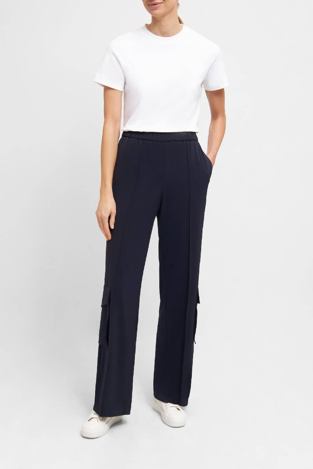 Raffaello Rossi Cargo Wide Leg lang High Waist schwarz: ALMA Online Shopping