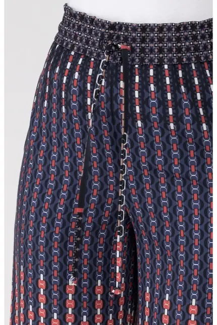 Recover Pants Weichfließende Sommerhose in marine/rot/weiß/braun Artikelnummer REC-13010-3921-430 Fabrik Onlineshop
