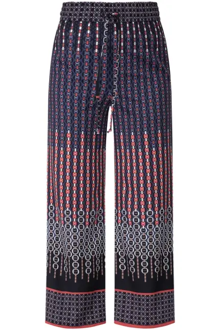 Recover Pants Weichfließende Sommerhose in marine/rot/weiß/braun Artikelnummer REC-13010-3921-430 Fabrik Onlineshop