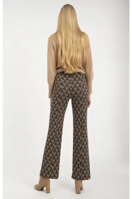 Recover Pants Jacquard-Strickhose Jasmin in SCHWARZ/ BRAUN/ BEIGE Artikelnummer REC-13409-4322-962 Tägliche Deals