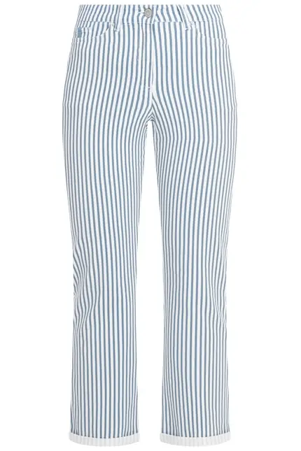 Recover Pants Frieda, Straght-Fit Hose in STREIFEN ECRU/ BLAU Artikelnummer REC-13395-4149-400 Riesige Ersparnisse