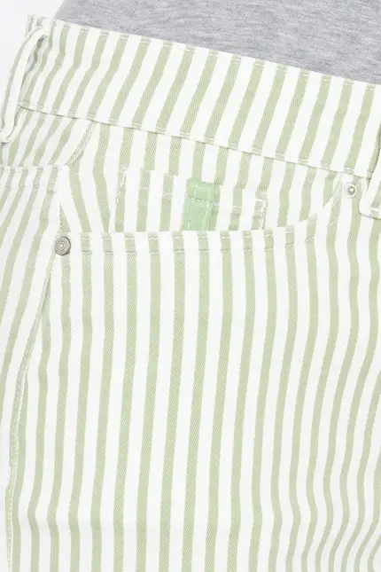 Recover Pants Frieda, Straght-Fit Hose in STREIFEN ECRU/ GRÜN Artikelnummer REC-13395-4149-500 VIP-Rabatte