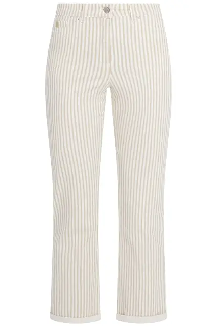 Recover Pants Frieda, Straght-Fit Hose in STREIFEN ECRU/ BEIGE Artikelnummer REC-13395-4149-202 Tiefpreis