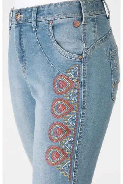 Recover Pants Jeans bestickt in blau Artikelnummer REC-12728-2629-100 Letzter Tag