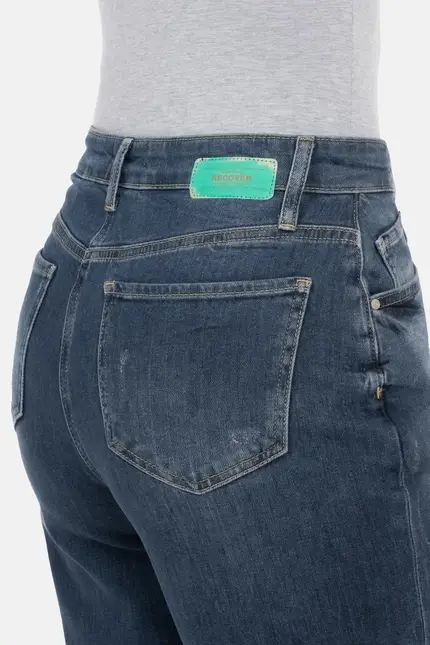 Recover Pants Gianna, Relaxed-Fit Jeans mit raffiniertem Verschluß in dark blue Artikelnummer REC-13388-4279-148 Bis zu 60% Rabatt