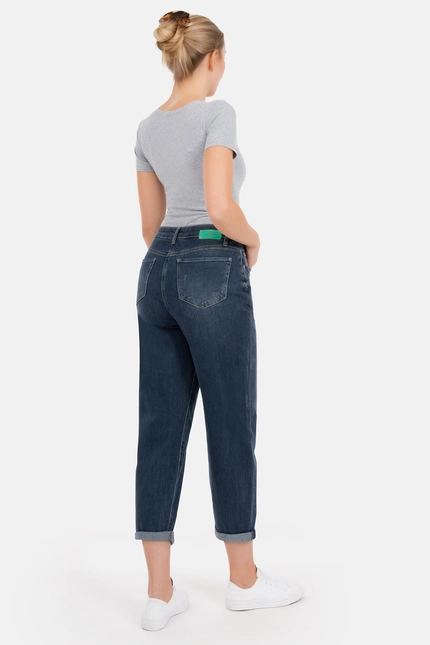 Recover Pants Gianna, Relaxed-Fit Jeans mit raffiniertem Verschluß in dark blue Artikelnummer REC-13388-4279-148 Bis zu 60% Rabatt