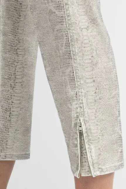 Recover Pants Hose mit Reptilprint in ECRU-ANTHRAZIT Artikelnummer REC-12664-01-4024-183 Fabrikverkauf