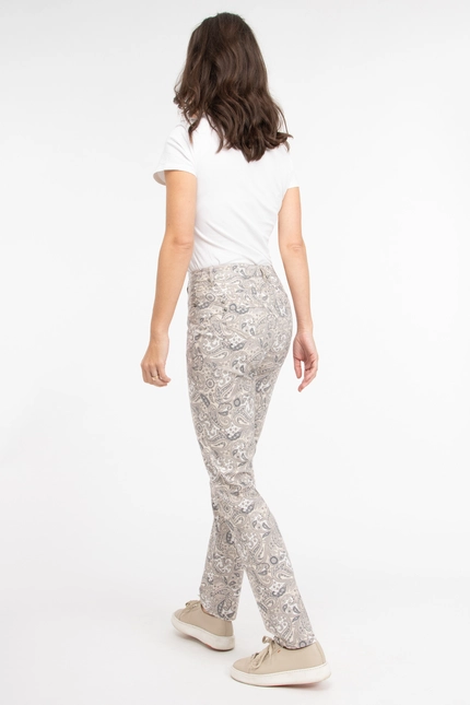 Recover Pants Hose mit Paisleydruck in DRUCK ECRU-BEIGE-ANTHRAZIT Artikelnummer REC-12281-4074-2 Fabrikpreis