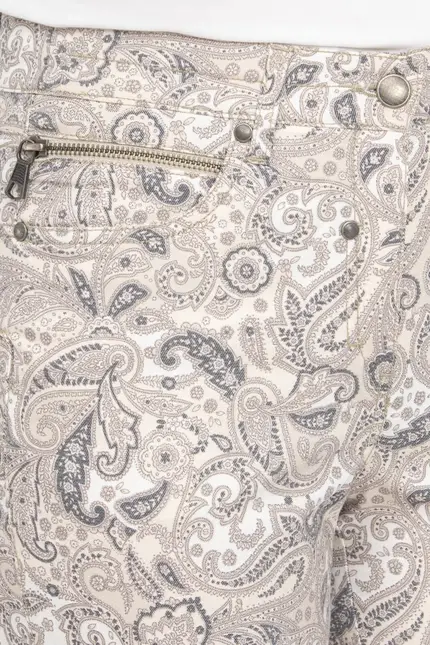 Recover Pants Hose mit Paisleydruck in DRUCK ECRU-BEIGE-ANTHRAZIT Artikelnummer REC-12281-4074-2 Fabrikpreis