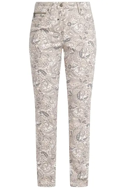 Recover Pants Hose mit Paisleydruck in DRUCK ECRU-BEIGE-ANTHRAZIT Artikelnummer REC-12281-4074-2 Fabrikpreis