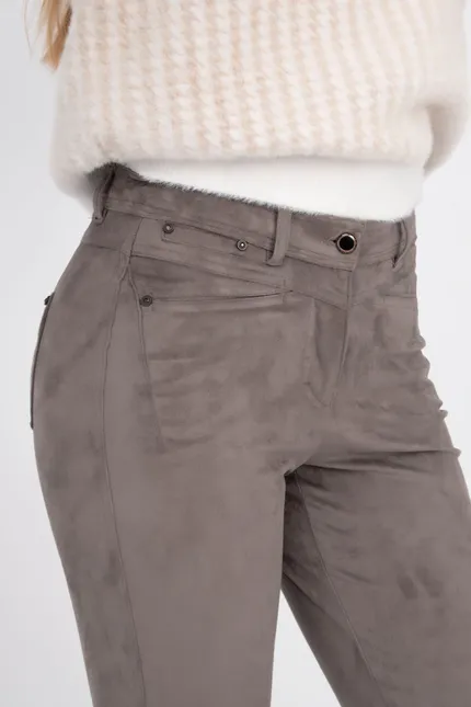 Recover Pants Hose in Wildlederoptik in DUNKELBRAUN Artikelnummer REC-11901-3049-890 Rabatt