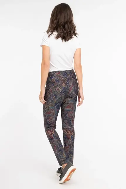 Recover Pants Hose mit Paisleydruck in DRUCK SCHWARZ-ROT-BLAU-BRAUN Artikelnummer REC-12563-4070-9 Preisnachlass
