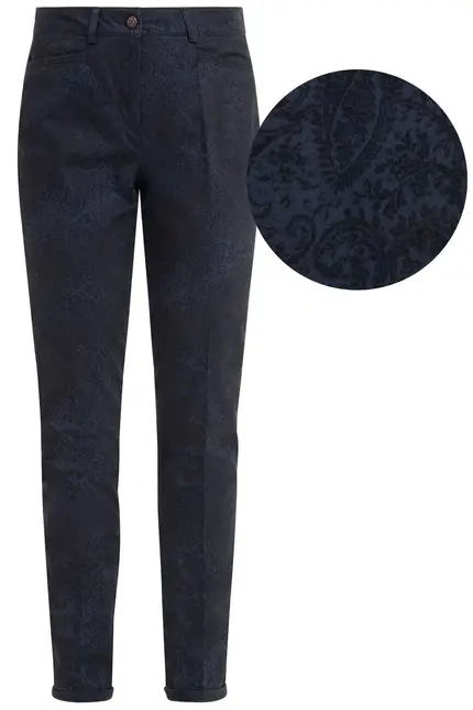 Recover Pants Slim Fit Druckhose in DRUCK DUNKELBLAU Artikelnummer REC-13013-4099-4 Saisonschlussverkauf