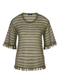 Riani SHIRT AUS LINEN MIX MIT FRANSEN im Angebot
