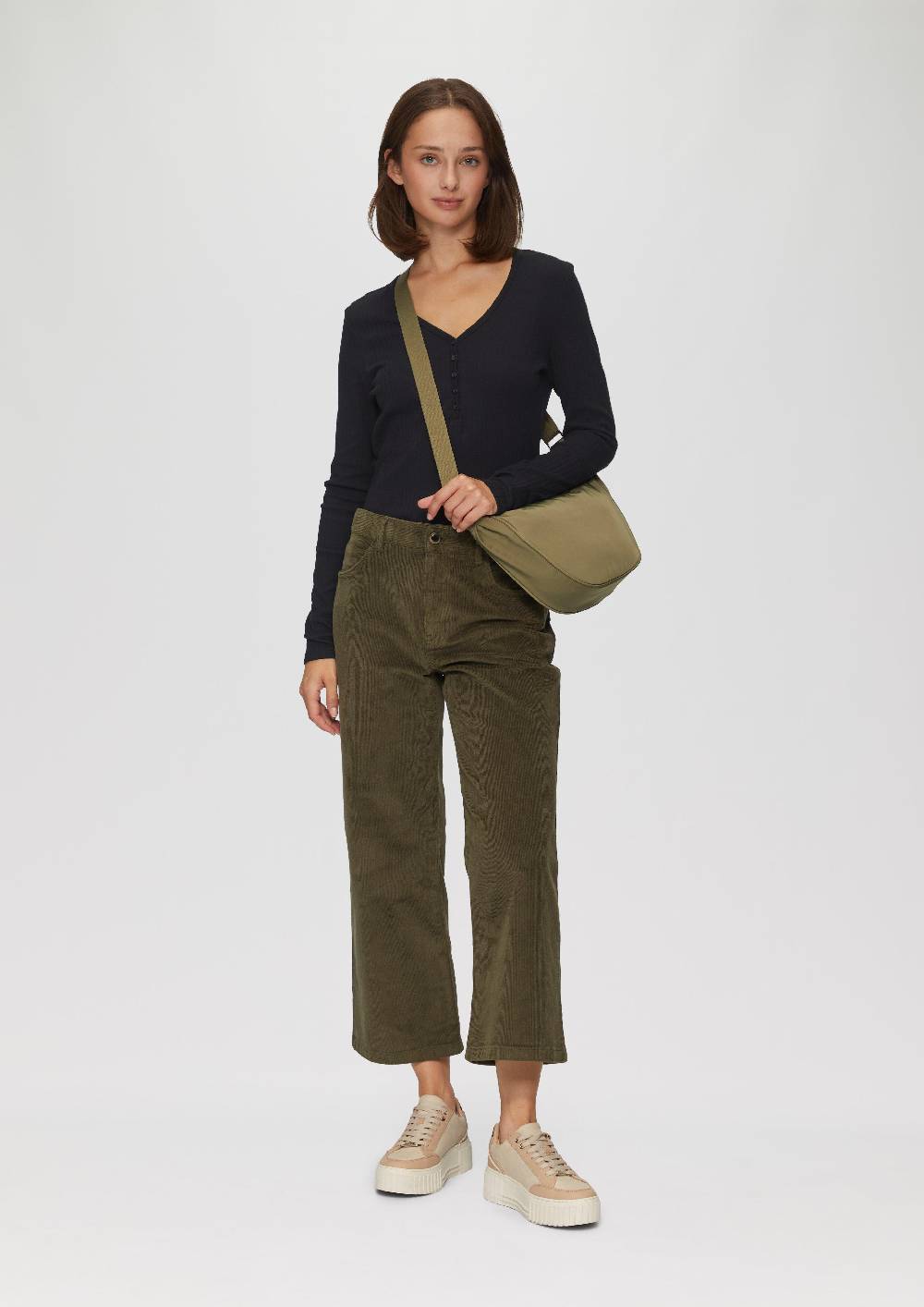 S.Oliver Stretchiges Longsleeve mit Henleyausschnitt Letzter Tag
