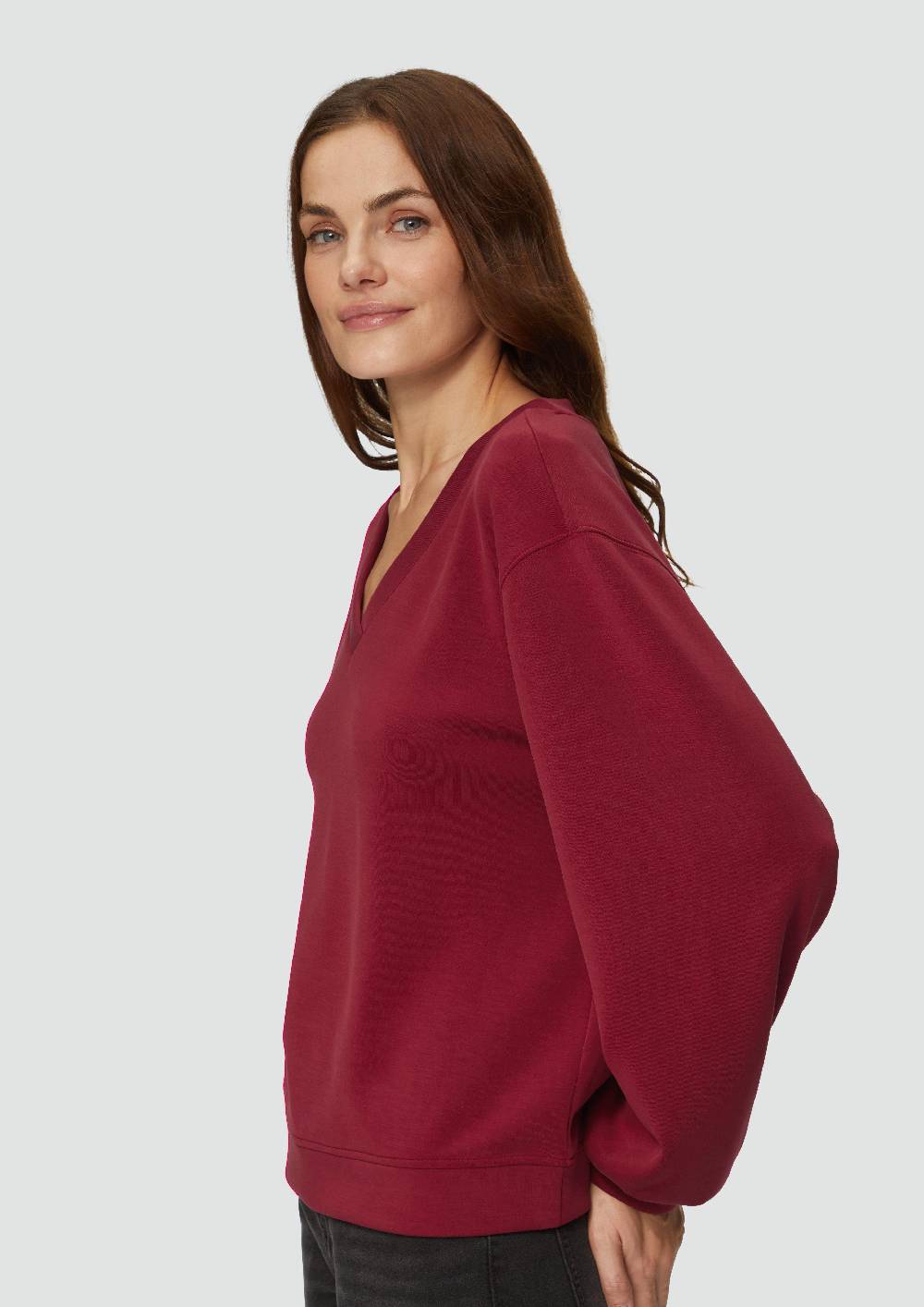 S.Oliver Scuba-Sweatshirt mit V-Ausschnitt Kostenloser Versand international