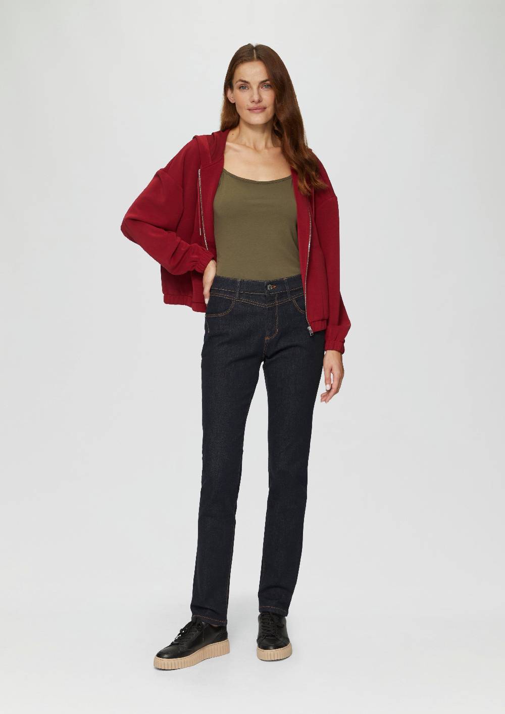 S.Oliver Jeans Betsy / Slim Fit / Mid Rise / Slim Leg / Rinsed Washed Verkauf