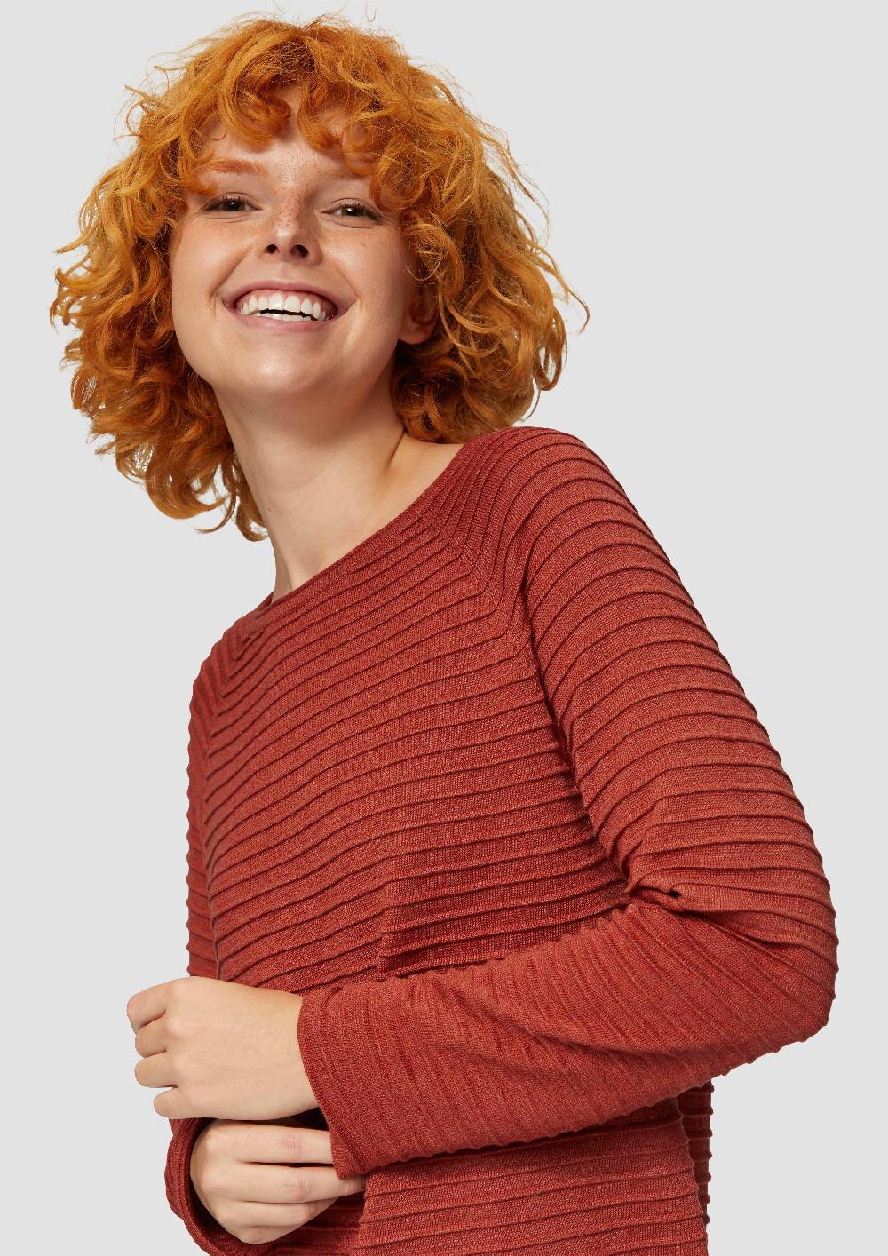 S.Oliver Pullover mit Strukturmuster aus Viskosemix Hotsell