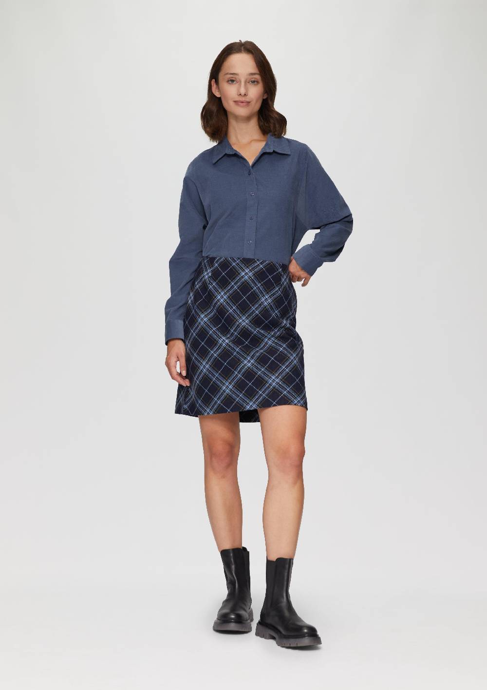 S.Oliver Cordbluse im Relaxed Fit mit Naht-Details Exklusivangebot