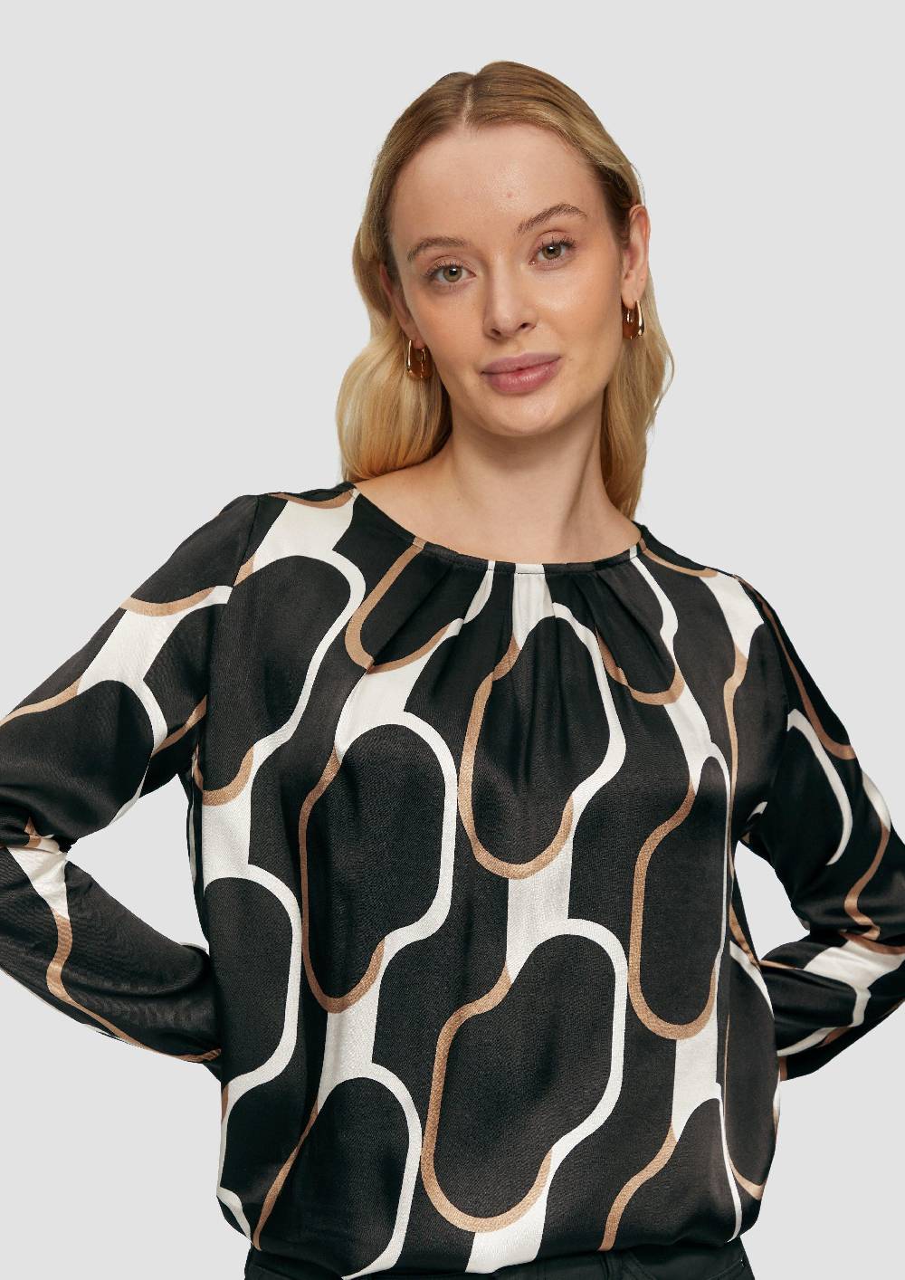 S.Oliver Shirt im Fabricmix mit Raff-Details Osterangebot