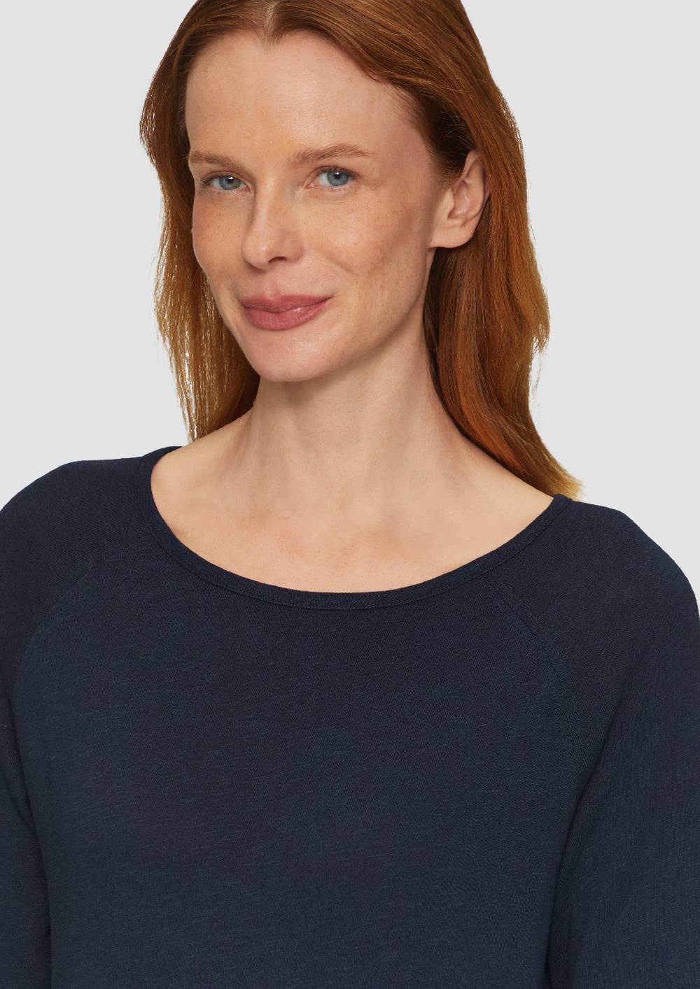 S.Oliver Langarmshirt mit Flammgarnstruktur und Raglanärmeln Lagerräumung