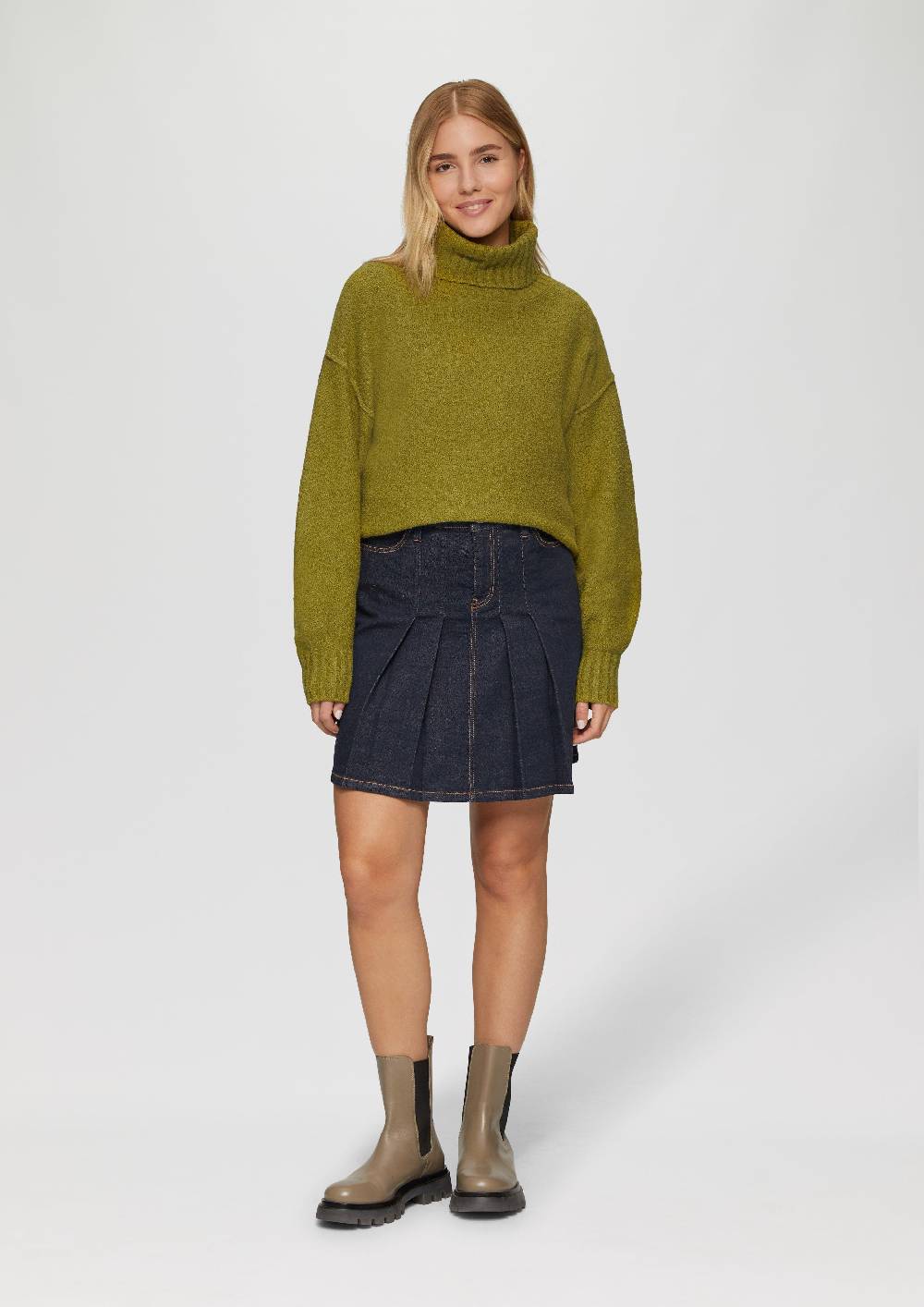 S.Oliver Weicher Rollkragenpullover aus Baumwoll-Bouclé Heißer Verkauf