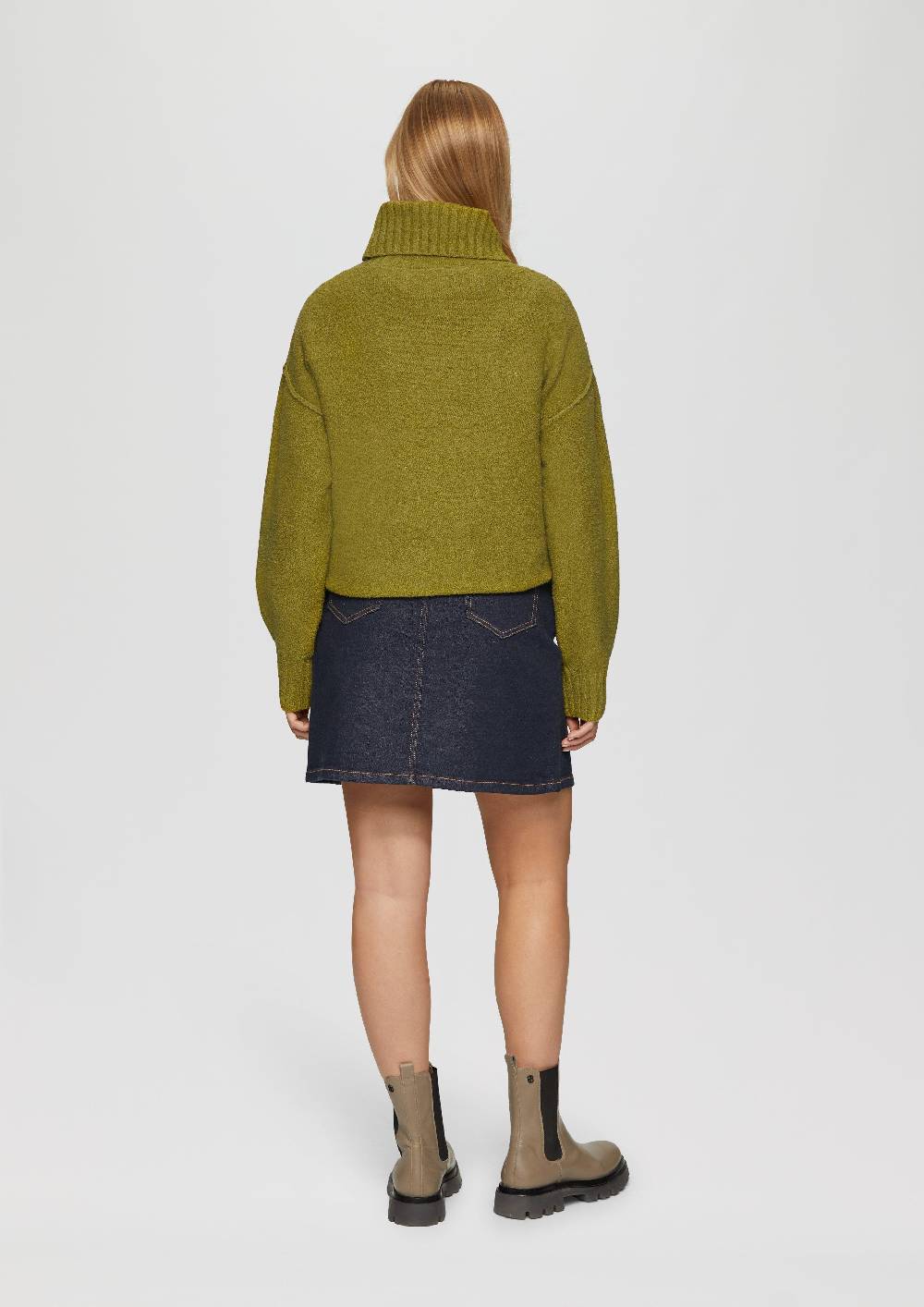 S.Oliver Weicher Rollkragenpullover aus Baumwoll-Bouclé Heißer Verkauf
