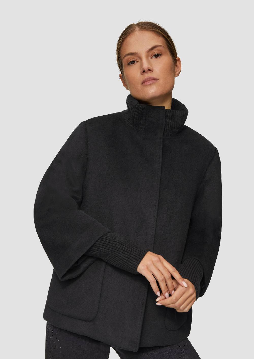 S.Oliver Jacke aus Wollmix mit Rippbündchen Zeitlich begrenztes Angebot