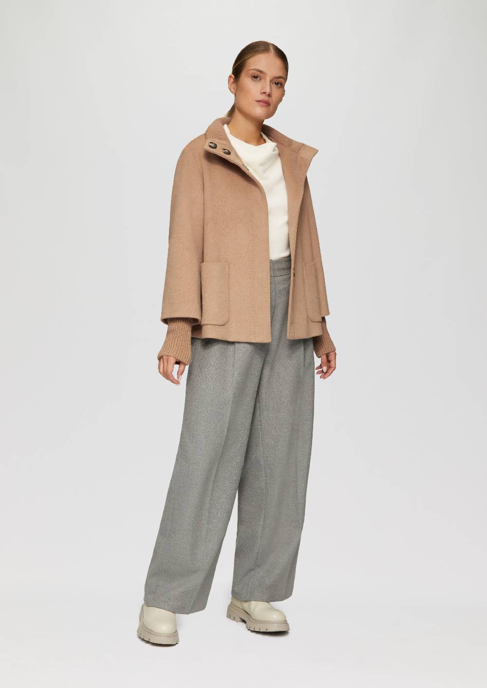 S.Oliver Jacke aus Wollmix mit Rippbündchen Exklusive Angebote