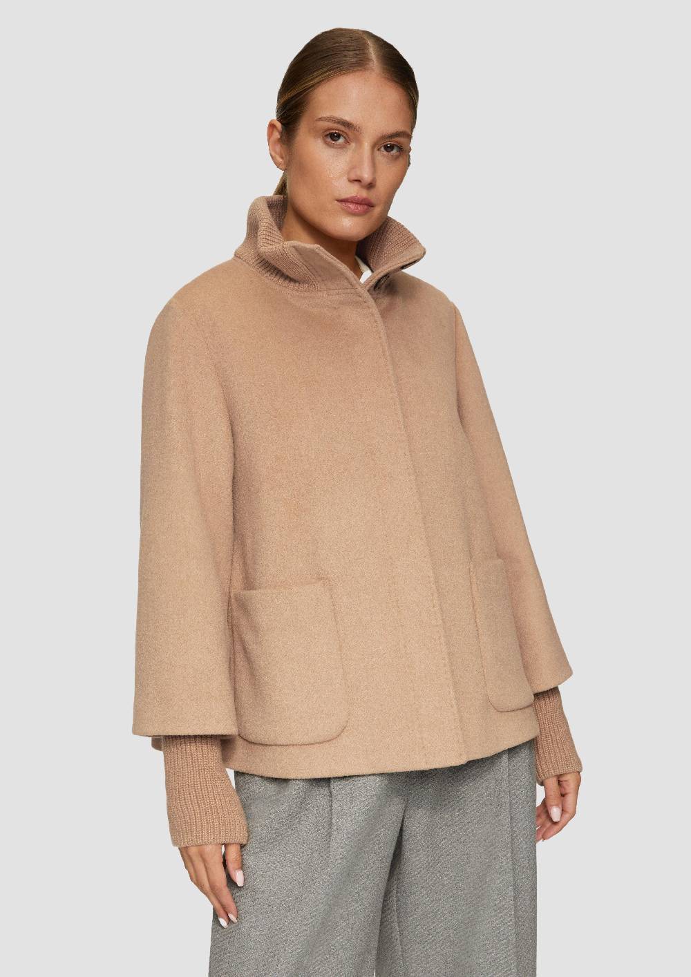 S.Oliver Jacke aus Wollmix mit Rippbündchen Exklusive Angebote