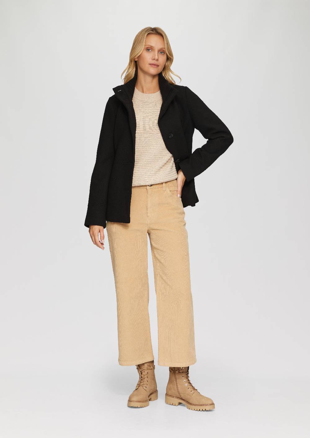 S.Oliver Twilljacke mit Strick-Stehkragen und Eingrifftaschen Saisonale Angebote