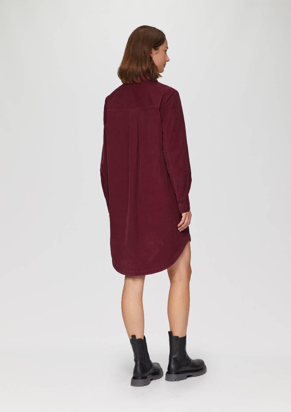 S.Oliver Hemdblusenkleid aus Feincord mit seitlichen Eingrifftaschen Super Sparpreis