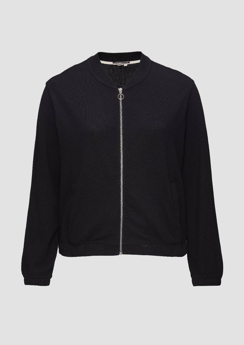 S.Oliver Strukturierter Sweat-Blouson aus Baumwollmix Kostenlose Rückgabe