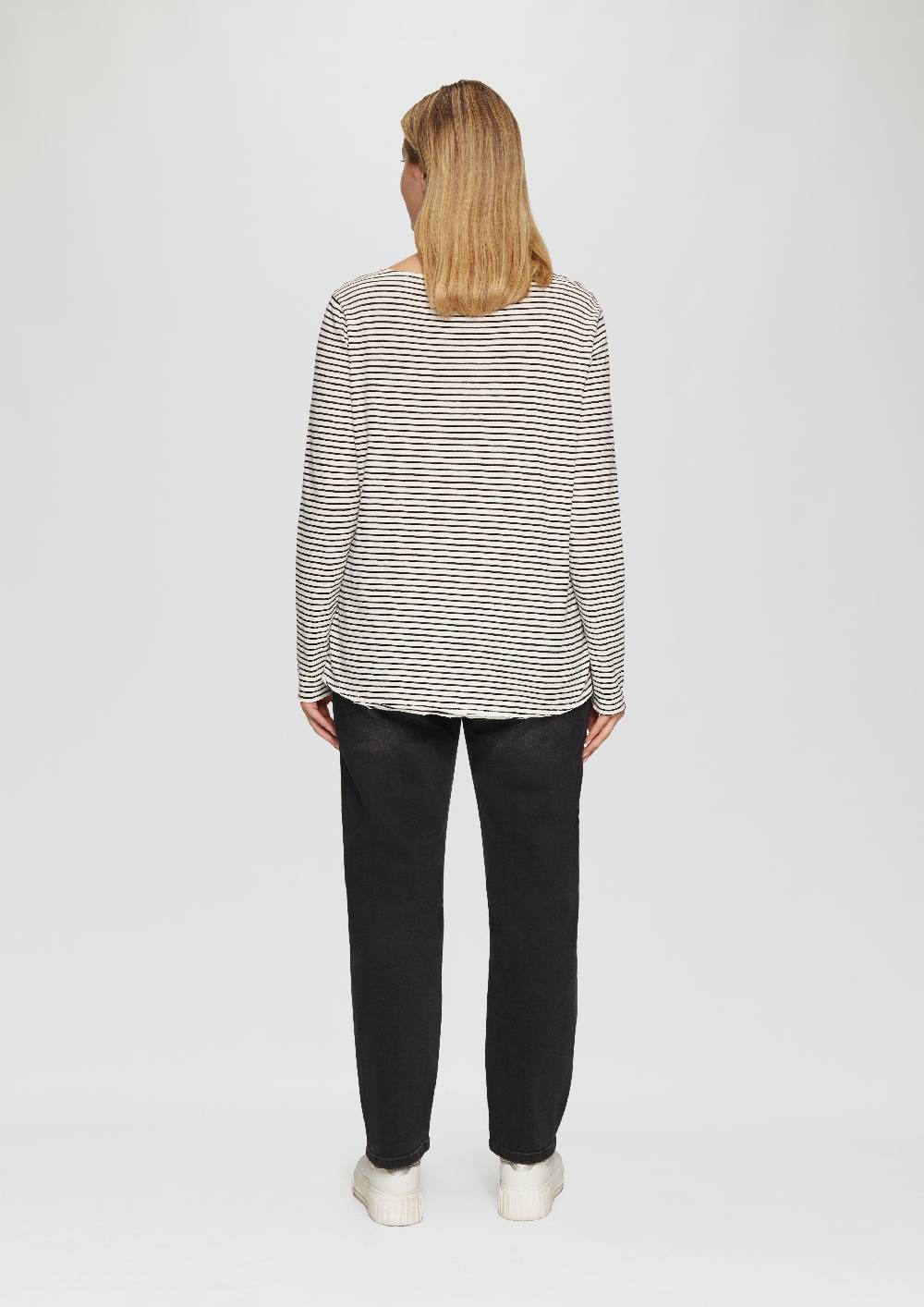 S.Oliver Longsleeve mit Flammgarnstruktur und Rundhalsausschnitt Letzter Tag