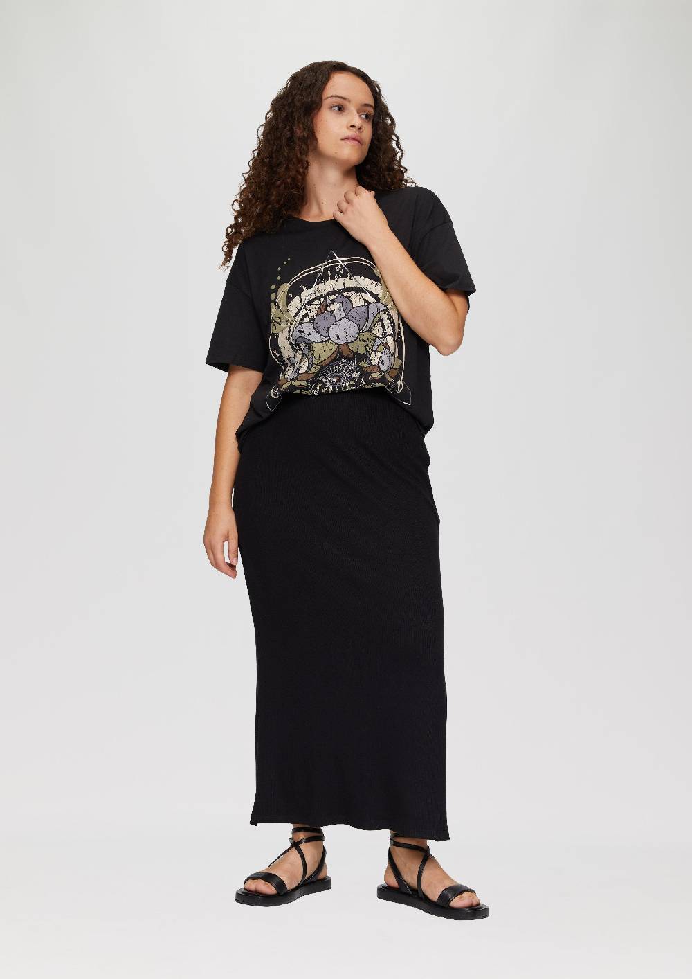 S.Oliver Print-T-Shirt mit überschnittenen Schultern Bis zu 60% Rabatt