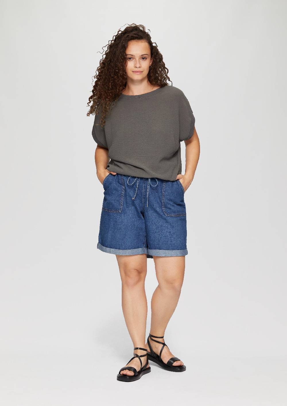 S.Oliver Materialmix-T-Shirt im Loose Fit Bis zu 65% Rabatt