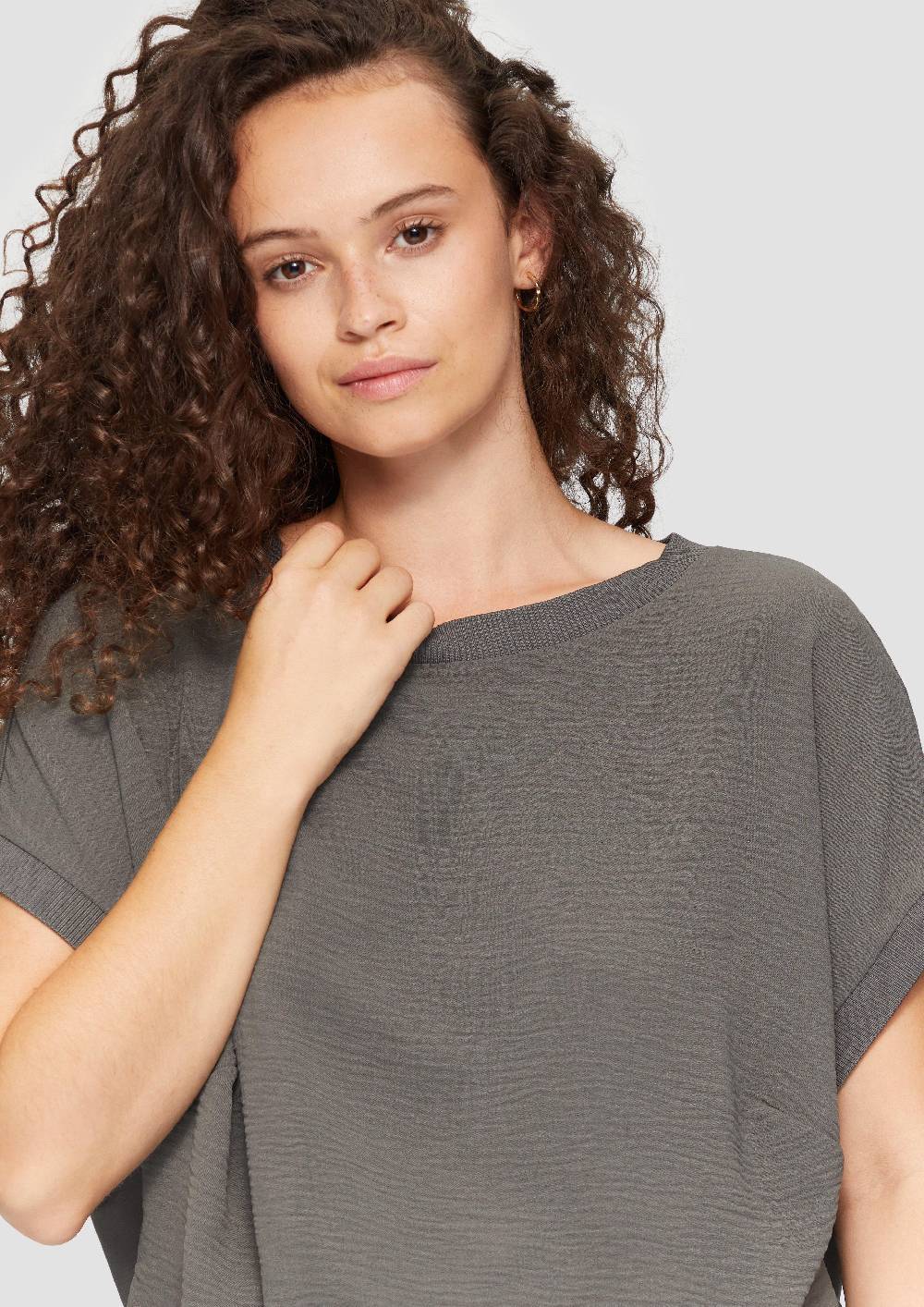 S.Oliver Materialmix-T-Shirt im Loose Fit Bis zu 65% Rabatt
