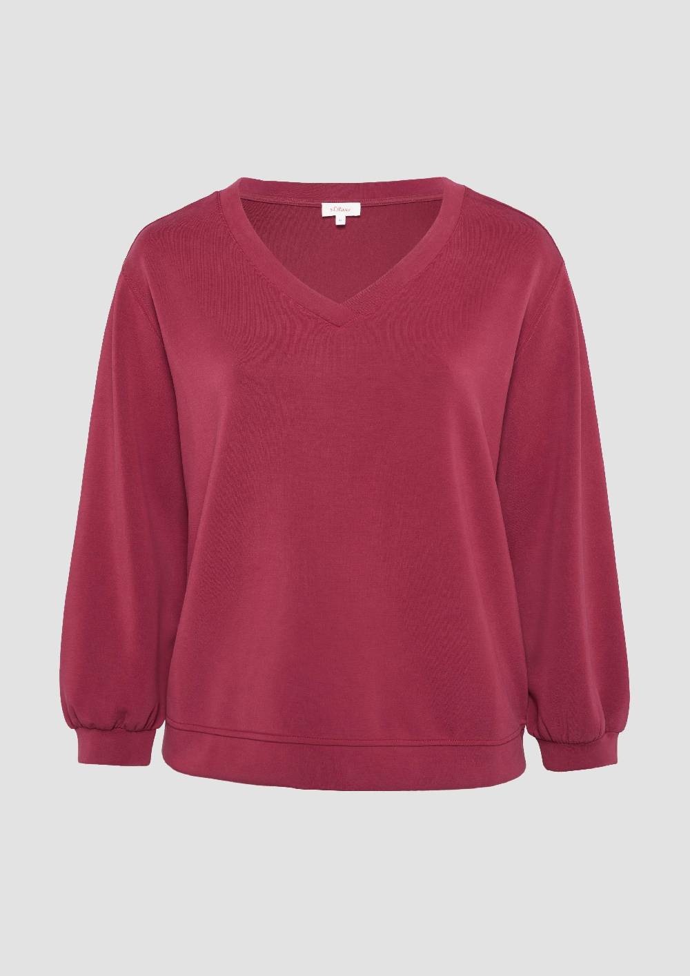 S.Oliver Scuba-Sweatshirt mit V-Ausschnitt Im Verkauf