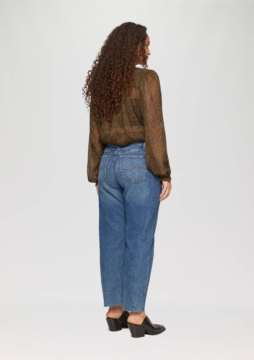 S.Oliver Leicht transparente Chiffonbluse mit Puffärmeln Auslauf