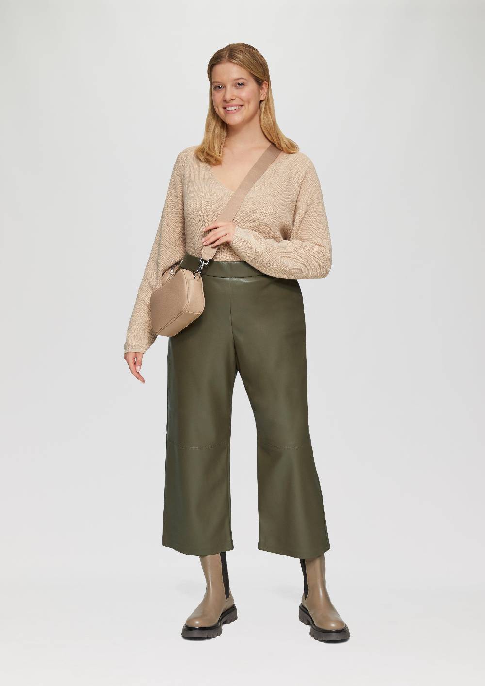S.Oliver Culotte aus Lederimitat mit Nahtdetails Verkauf