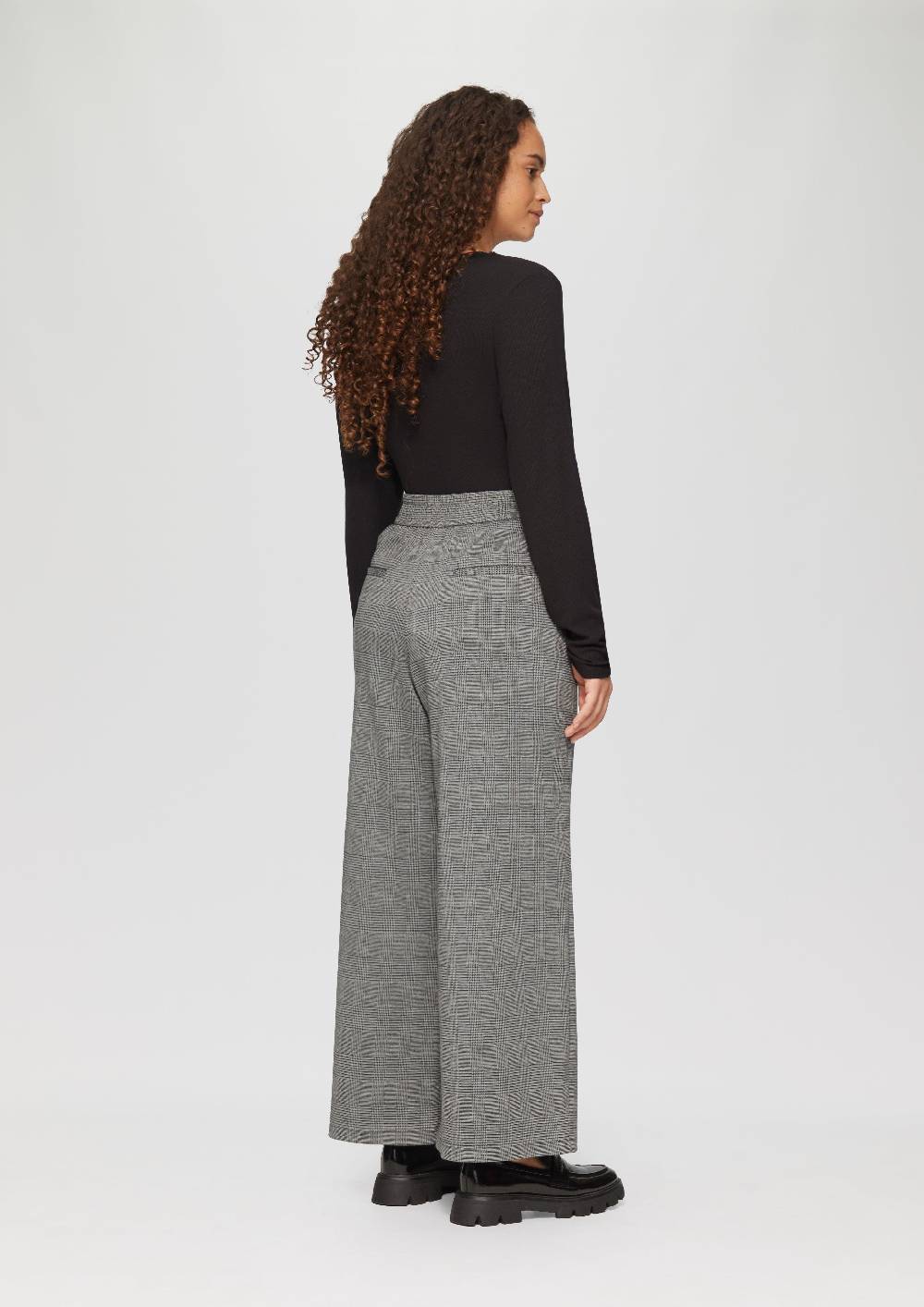 S.Oliver Gemusterte Wide-Leg-Hose aus Interlock-Jersey Angebote