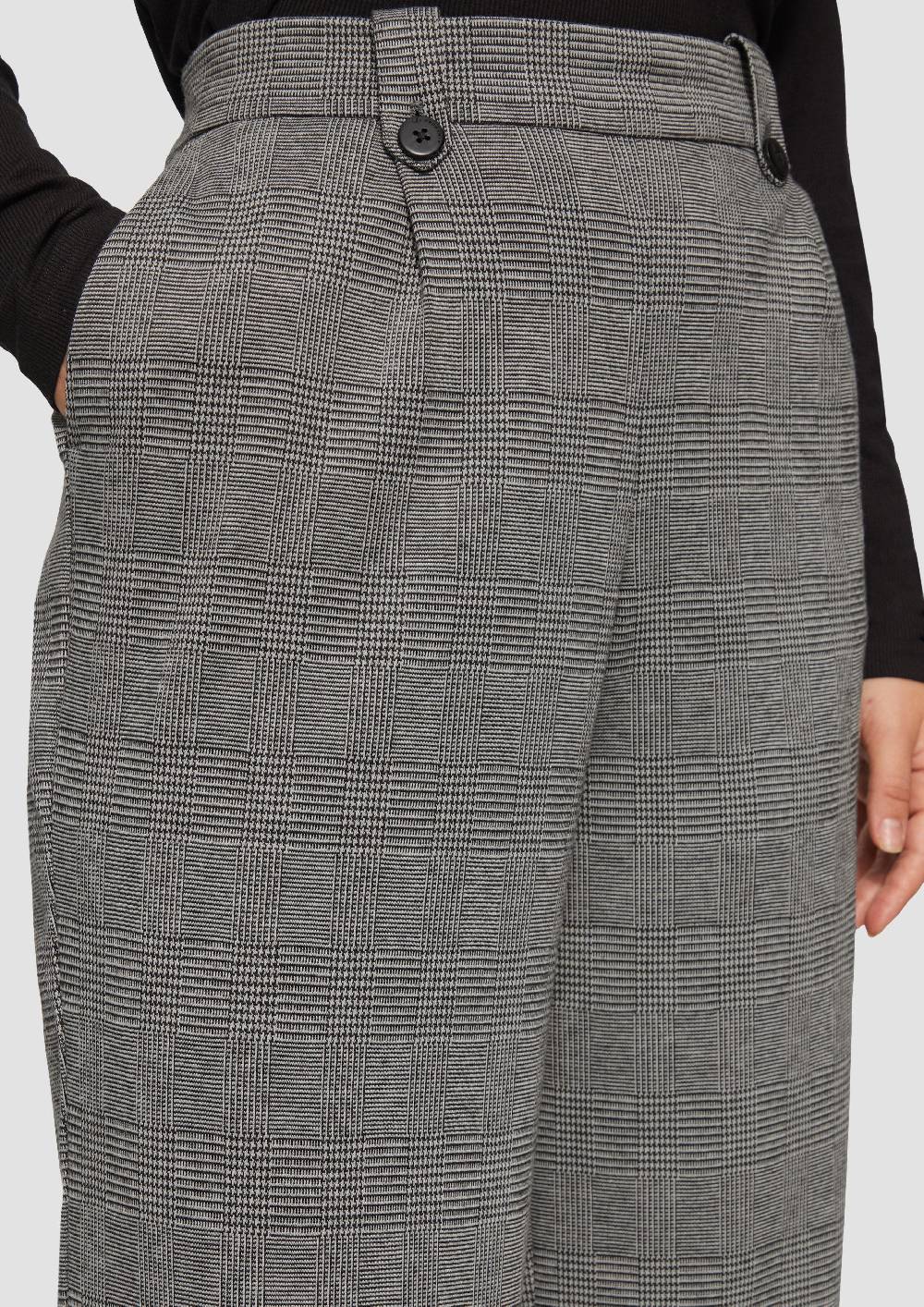 S.Oliver Gemusterte Wide-Leg-Hose aus Interlock-Jersey Angebote