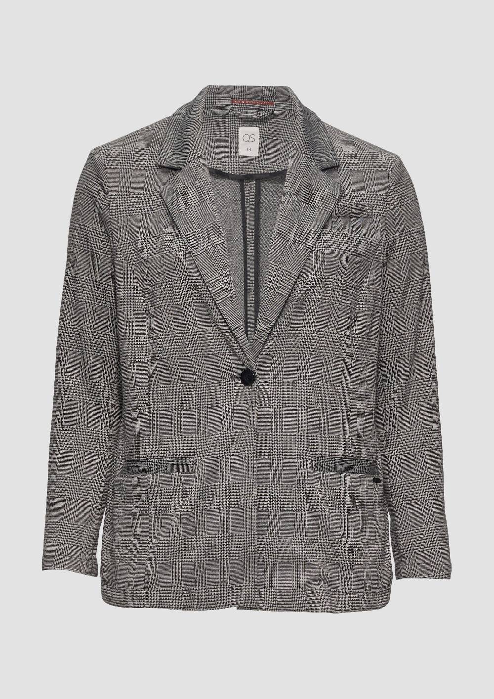 S.Oliver Gemusterter Blazer aus Interlock-Jersey Kostenloser Versand