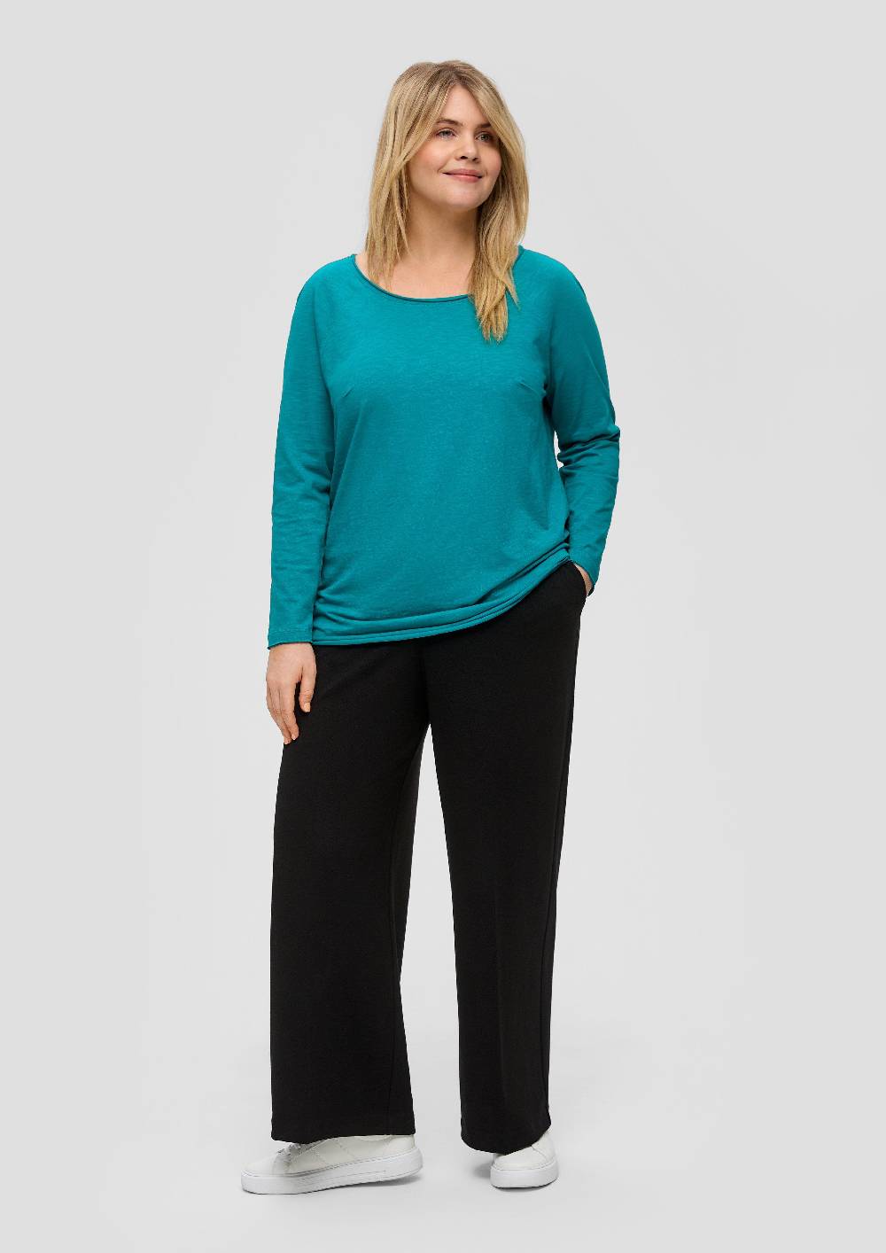 S.Oliver Longsleeve mit Flammgarn-Struktur Jubiläumsangebot