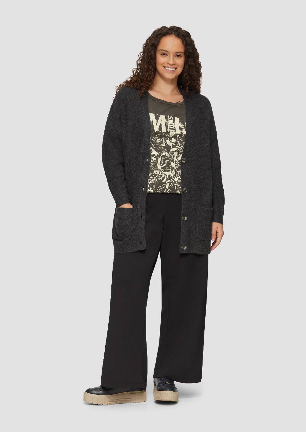 S.Oliver Oversized Print-Shirt im Used-Look Heißer Verkauf