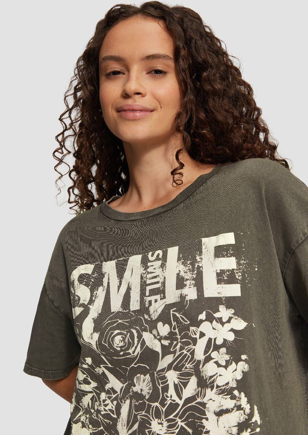 S.Oliver Oversized Print-Shirt im Used-Look Heißer Verkauf