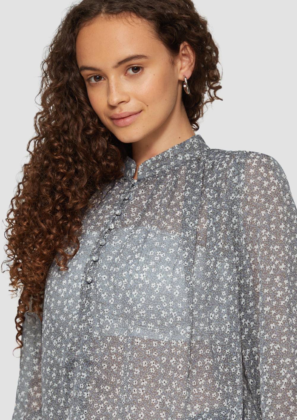 S.Oliver Leicht transparente Chiffonbluse mit Puffärmeln Online Outlet