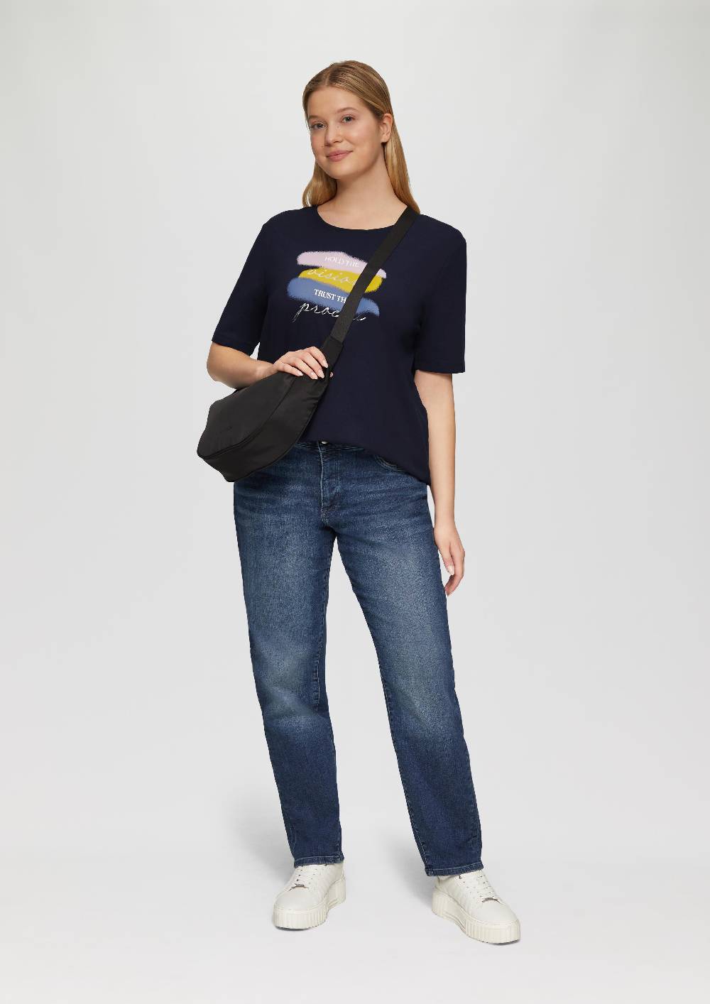 S.Oliver T-Shirt mit Rundhalsausschnitt und Front-Print Super Sparpreis
